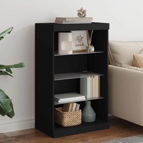 Aparador com luzes LED 60,5x37x100 cm preto