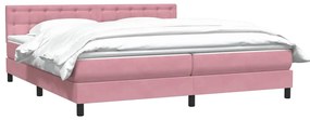 Cama com molas/colchão rosa 180x220 cm veludo