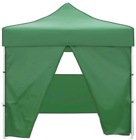 Tenda dobrável 3 x 3 m verde com 4 paredes