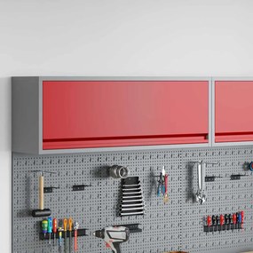 vidaXL Gabinete de Ferramentas Vermelho e cinzento 100 x 25 x 35 cm