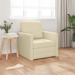 vidaXL Sofá Cama 2-em-1 Creme 74x77x81 cm Tecido