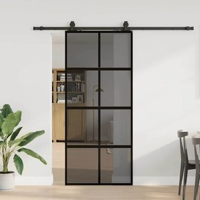 vidaXL Porta deslizante c/ conj. ferragens 90x205 cm vidro temperado