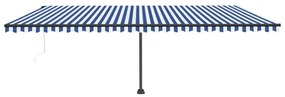 Toldo automático independente 600x300 cm azul e branco