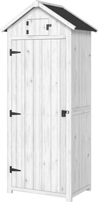 Armário para Ferramentas de Jardim, 77 x 54,2 x 179 cm, 3 Prateleiras e 2 Portas com Trincos, Cinzento-claro