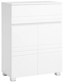 Armário de banheiro VASAGLE, aparador, com gaveta, 2 portas, prateleira ajustável, para corredor, 60 x 30 x 80 cm, branco BBK140W01