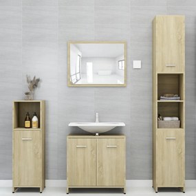 vidaXL 4 pcs conj. móveis casa de banho contrapl. cor carvalho sonoma