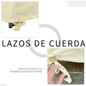 Capa Protetora para Baloiço 2 Lugares Capa Protetora de Móveis Impermeável Exterior Jardim Proteção contra Chuva e Sol 140x84x56/94cm Creme