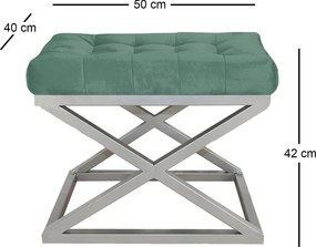 Pouffe Capraz – Silver Green – 50x42x40 cm