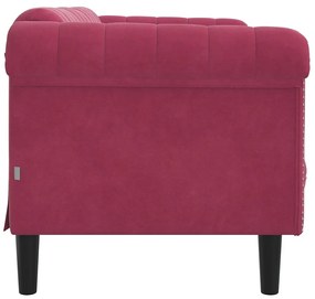 Sofá de 2 lugares veludo vermelho tinto
