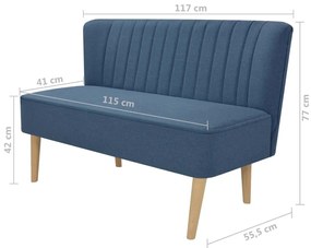 Sofá de tecido 117x55,5x77 cm azul