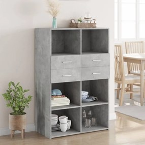vidaXL Armário alto 80x42,5x124 cm derivados de madeira cinza cimento