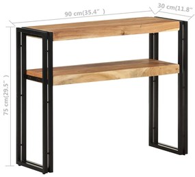 Mesa consola 90x30x75 cm madeira de acácia maciça