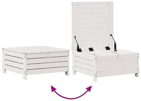 6 pcs conjunto lounge jardim c/ almofadões pinho maciço branco
