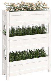 Vaso/floreira 77x25x104,5 cm madeira de pinho maciça branco