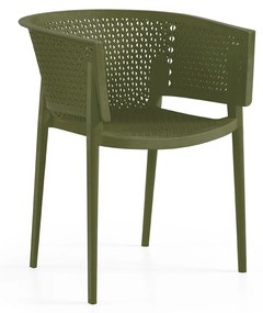 Cadeira Oxy com Braço Olive, empilhável, polipropileno – conjunto com 4 unidades