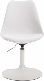 Conjunto de 4 cadeiras de sala de jantar Maverick em plástico com estrutura branca 76-81 x 48 x 57 cm Branco
