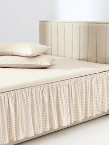 Saia de cama xadrez em algodão com folhos Twyla