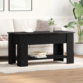 Mesa de Café de Carvalho Preto - 101x49x52 cm Feita de Madeira Reforça