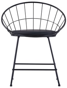 Cadeiras jantar c/ assentos em couro artificial 4 pcs aço preto