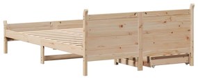 Cama sem colchão 120x190 cm madeira de pinho maciça
