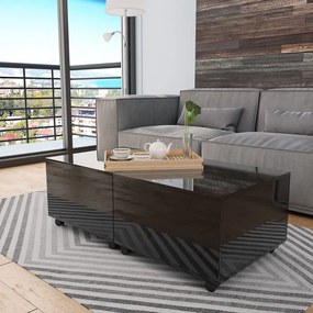 vidaXL Mesa de centro 120x60x35 cm preto brilhante
