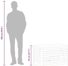 Caixa de arrumação para jardim 90x48x55 cm eucalipto maciça