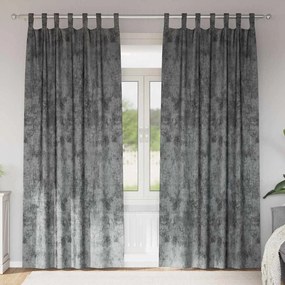 vidaXL Conjunto com 2 Cortinas de Veludo com Ilhós Cinza 225x140 cm