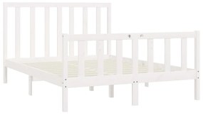 Estrutura de cama 120x200 cm madeira maciça branco