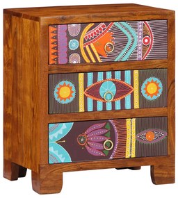 vidaXL Aparador multicor 50x35x60 cm madeira de acácia maciça
