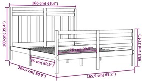 Estrutura de cama 160x200 cm madeira maciça branco
