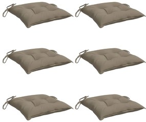 Almofadões de cadeira 6 pcs tecido oxford cinza-acastanhado
