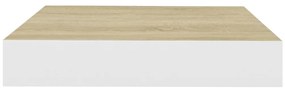 Prateleiras de parede 4 pcs 23x23,5x3,8cm MDF carvalho e branco