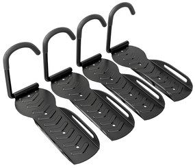 Conjunto de Suportes de Parede para Bicicletas com 4 Peças Gancho Dobrável 25,5x10,5x4 cm Preto