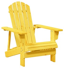 Cadeira adirondack com otomana madeira de abeto maciça amarelo