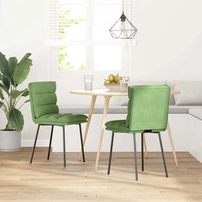 Cadeiras de jantar 2 pcs veludo verde-claro