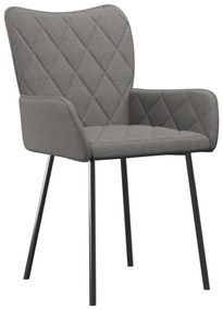 Cadeiras de jantar 2 pcs tecido cinzento-claro