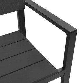 Banco de Jardim vidaXL em Aço e WPC Preto