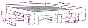 Estrutura de cama sem colchão 160x200 cm branco