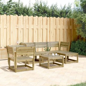 vidaXL 5 pcs conjunto lounge de jardim madeira de pinho impregnada