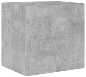 Móvel de parede p/ TV c/ luzes LED 40,5x35x40 cm cinza cimento