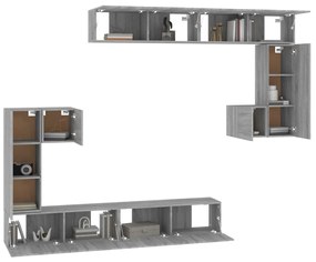 Móvel p/ TV montagem na parede madeira processada sonoma cinza