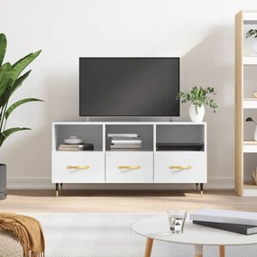 Móvel de TV 102x36x50 cm derivados madeira branco brilhante