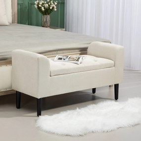 Banco com Armazenamento 116 x 44 x 58 cm Bege
