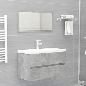 3071598 vidaXL Conjunto móveis casa de banho contraplacado cinzento cimento