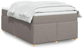 vidaXL Cama com molas/colchão 120x200 cm tecido castanho-acinzentado