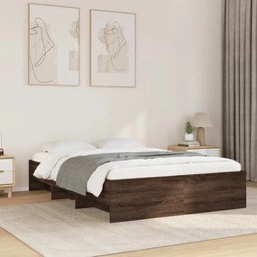 Estrutura de cama 135x190cm derivados madeira carvalho castanho