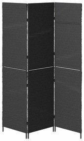 Divisória de Ambiente vidaXL com 3 Painéis Dobrável Preta 146x180 cm e