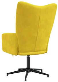 Cadeira de descanso veludo amarelo mostarda