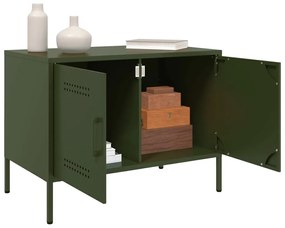 Móveis de TV 2 pcs 68x39x50,5 cm aço verde-azeitona