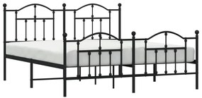 Estrutura de cama sem colchão com pés 180x200 cm preto